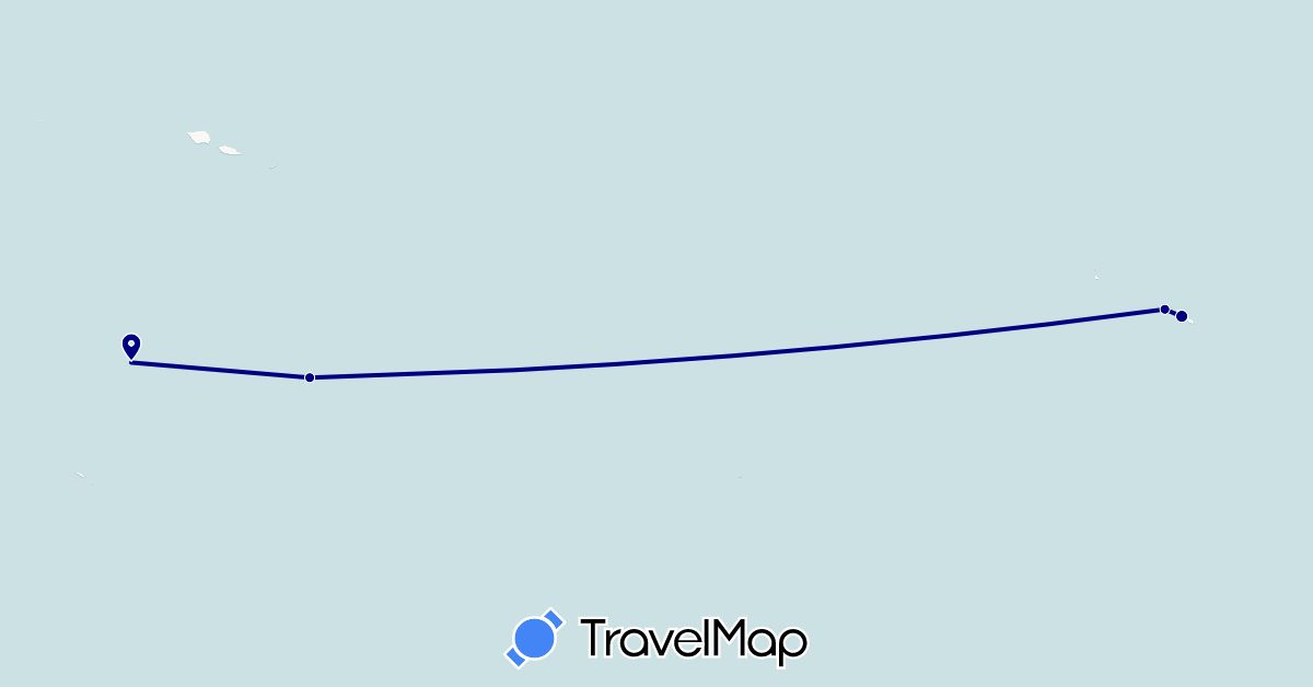 TravelMap itinerary: driving in Niue, French Polynesia, Tonga (Oceania)